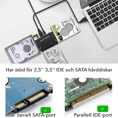USB 3.0 till IDE/SATA hårddiskadapter